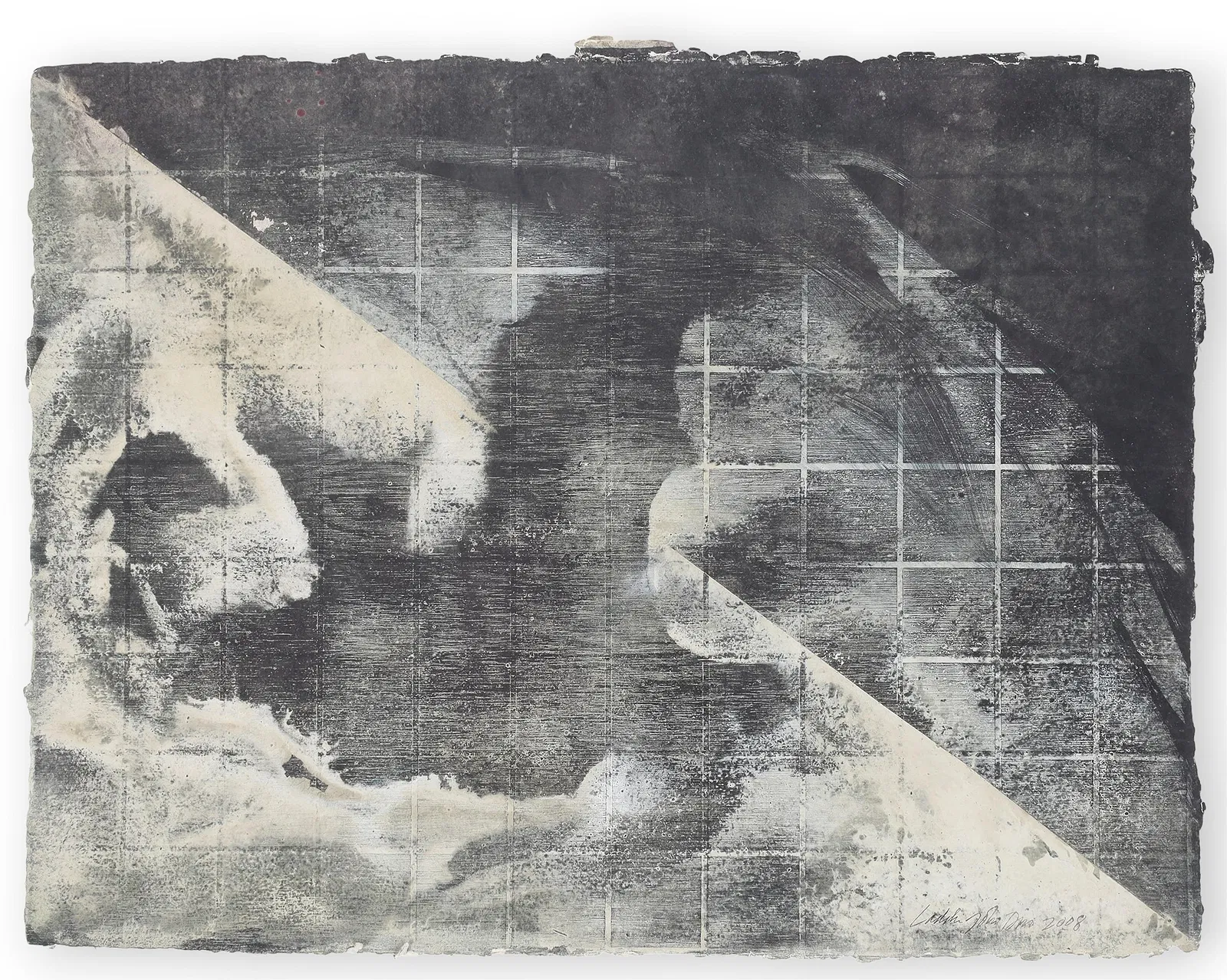 Laddie John Dill – Untitled, 2008. Pigmented Cement and Acrylic on Handmade Paper (II)