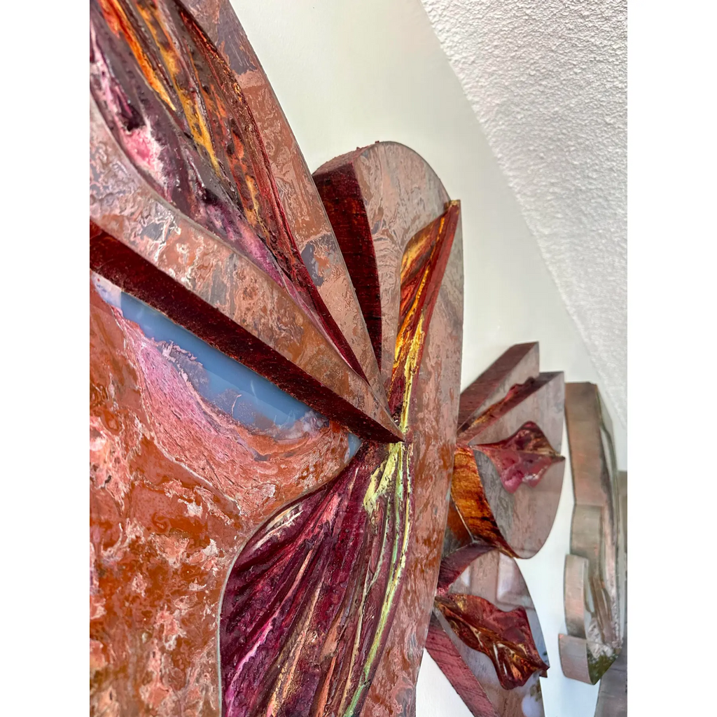 Laddie John Dill – Untitled “Bird” Wall Sculpture. Mixed Media (Wood, Glass, Concrete)