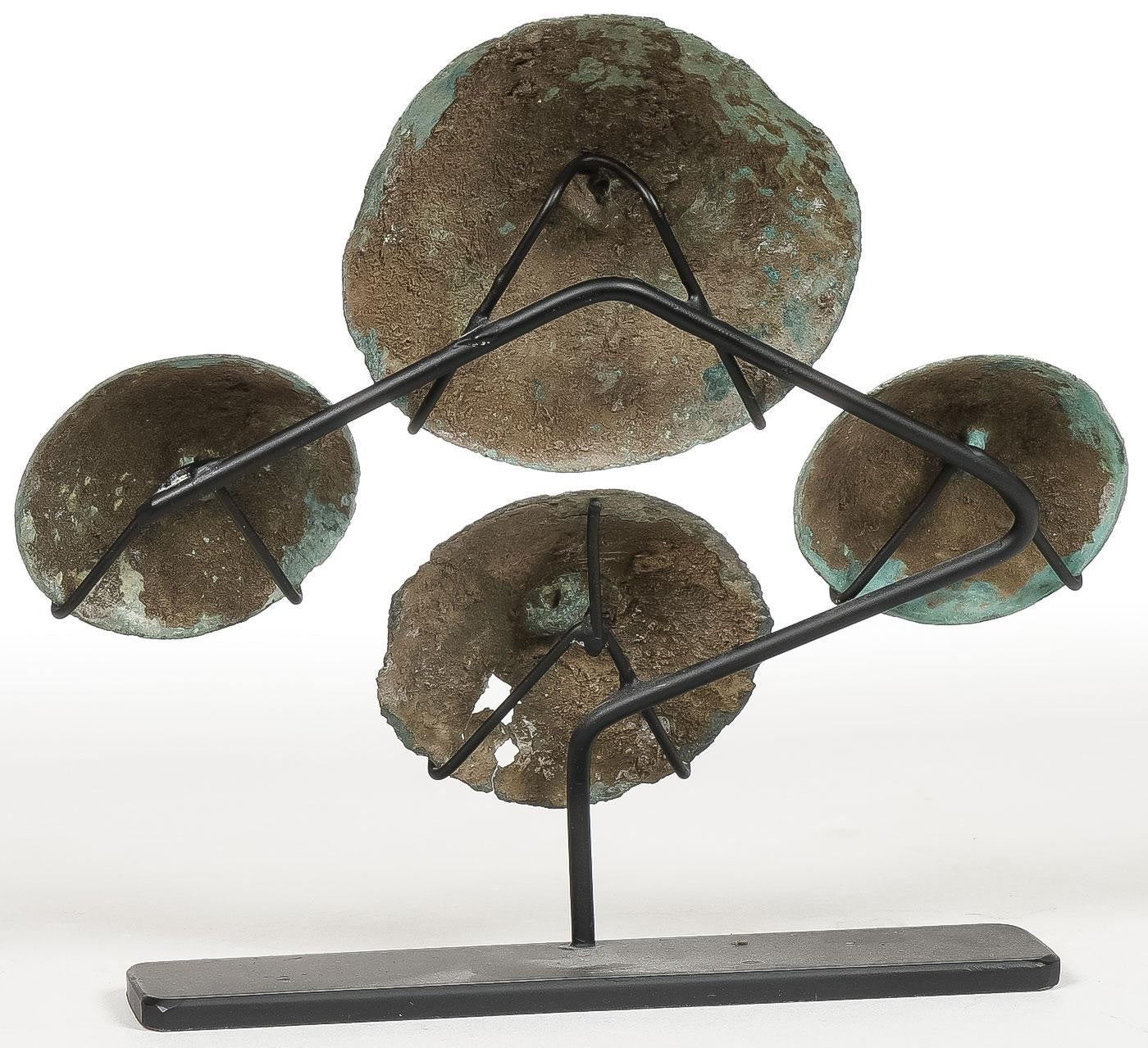 Group of Four Ancient Greek Bronze Shield Appliqués – Classical Period, 5th–4th Century BCE