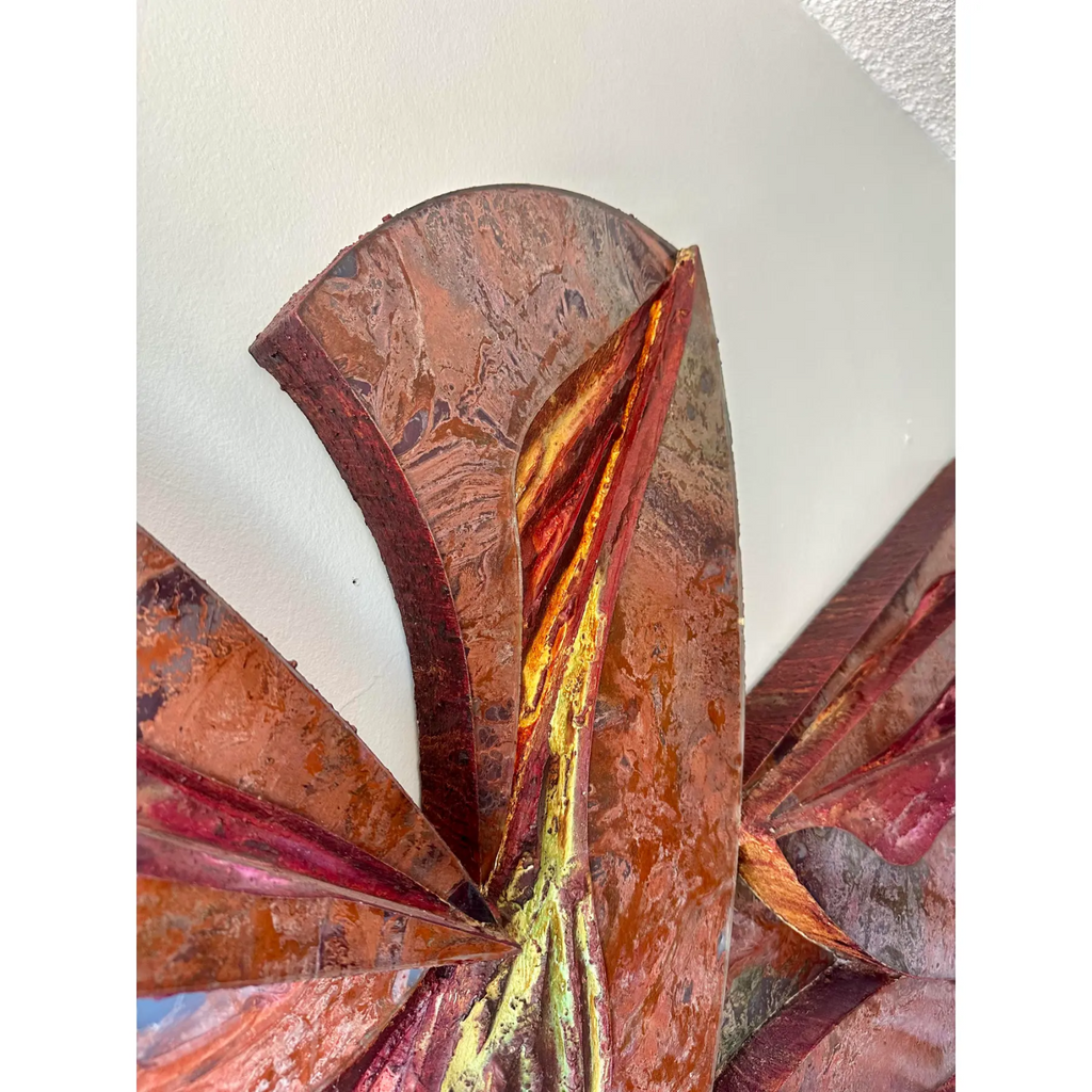 Laddie John Dill – Untitled “Bird” Wall Sculpture. Mixed Media (Wood, Glass, Concrete)