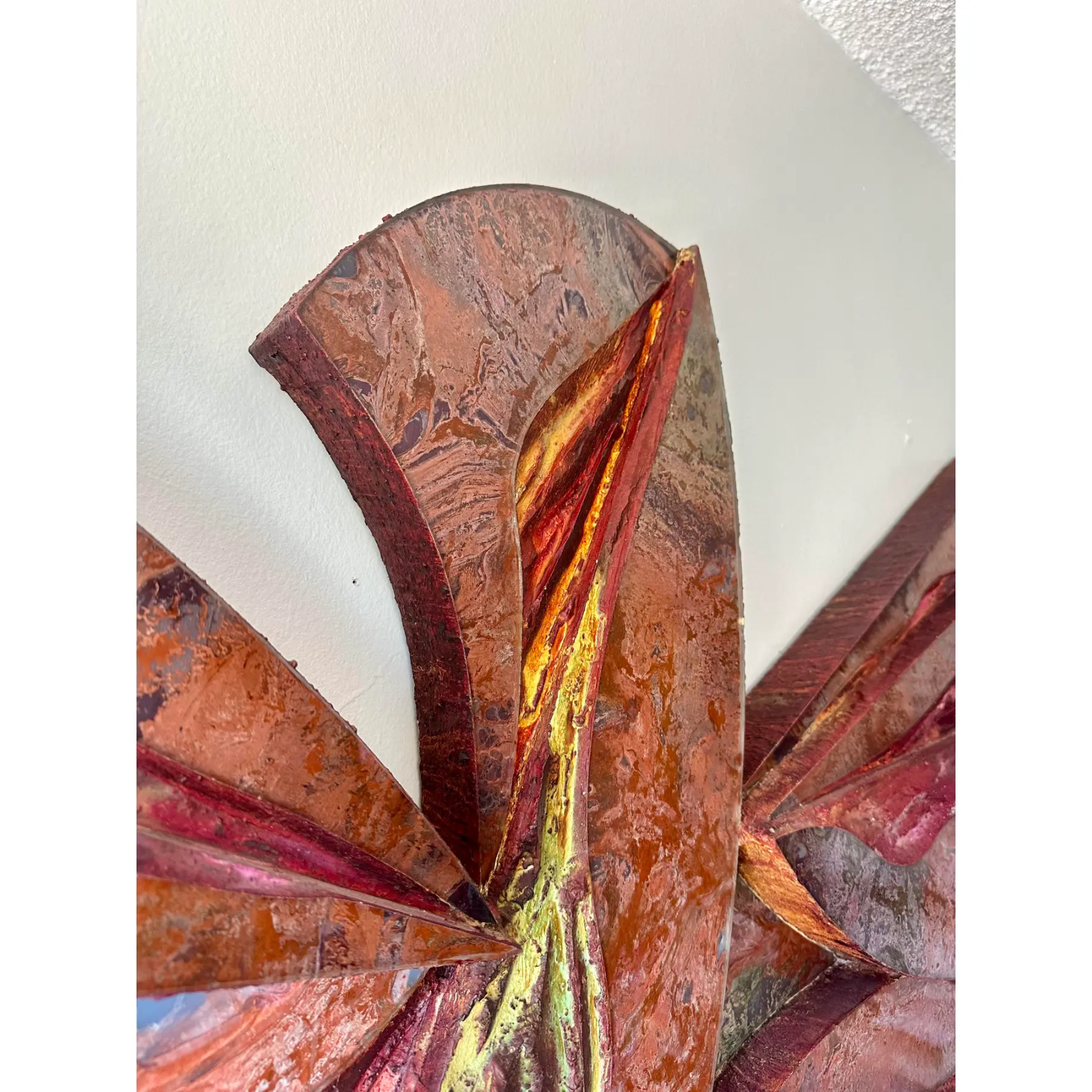 Laddie John Dill – Untitled “Bird” Wall Sculpture. Mixed Media (Wood, Glass, Concrete)