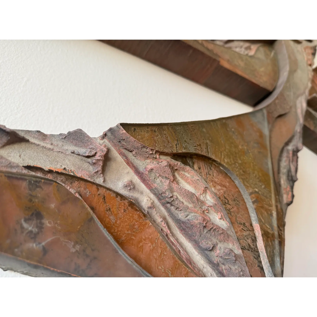 Laddie John Dill – Untitled “Bird” Wall Sculpture, Triptych. Concrete, Glass, and Wood