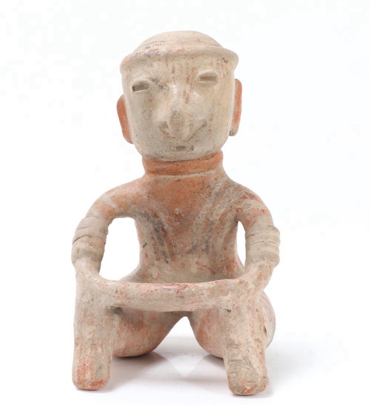 Pre-Columbian Nayarit Chinesco Seated Male Figure – West Mexico, circa 100 BCE – 250 CE