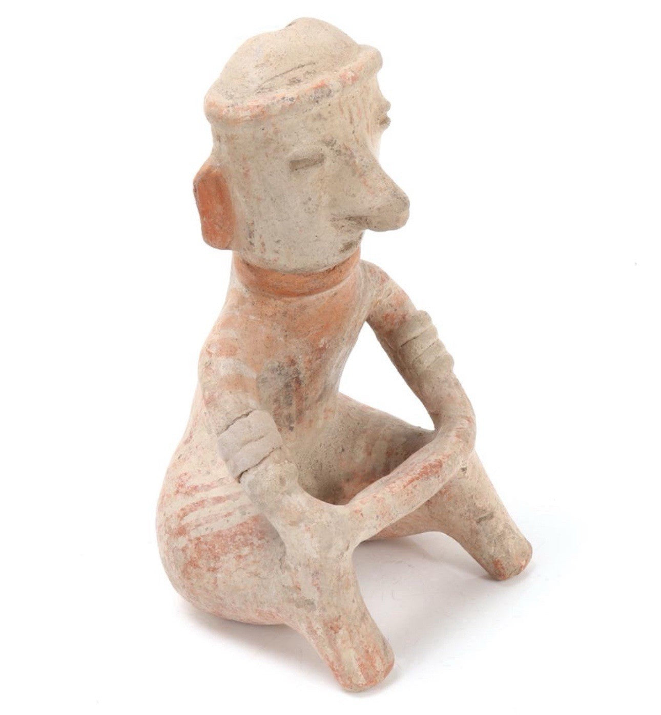 Pre-Columbian Nayarit Chinesco Seated Male Figure – West Mexico, circa 100 BCE – 250 CE
