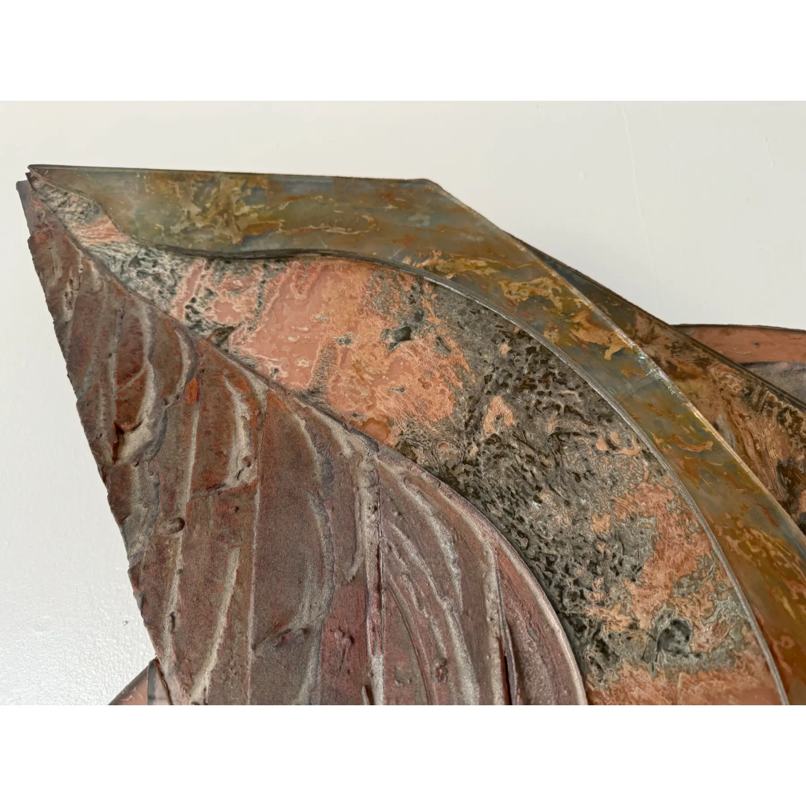 Laddie John Dill – Untitled “Bird” Wall Sculpture, Triptych. Concrete, Glass, and Wood