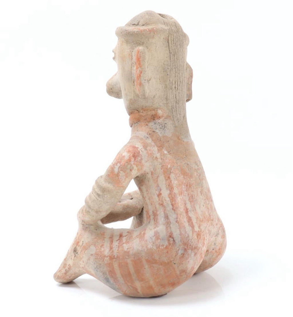 Pre-Columbian Nayarit Chinesco Seated Male Figure – West Mexico, circa 100 BCE – 250 CE
