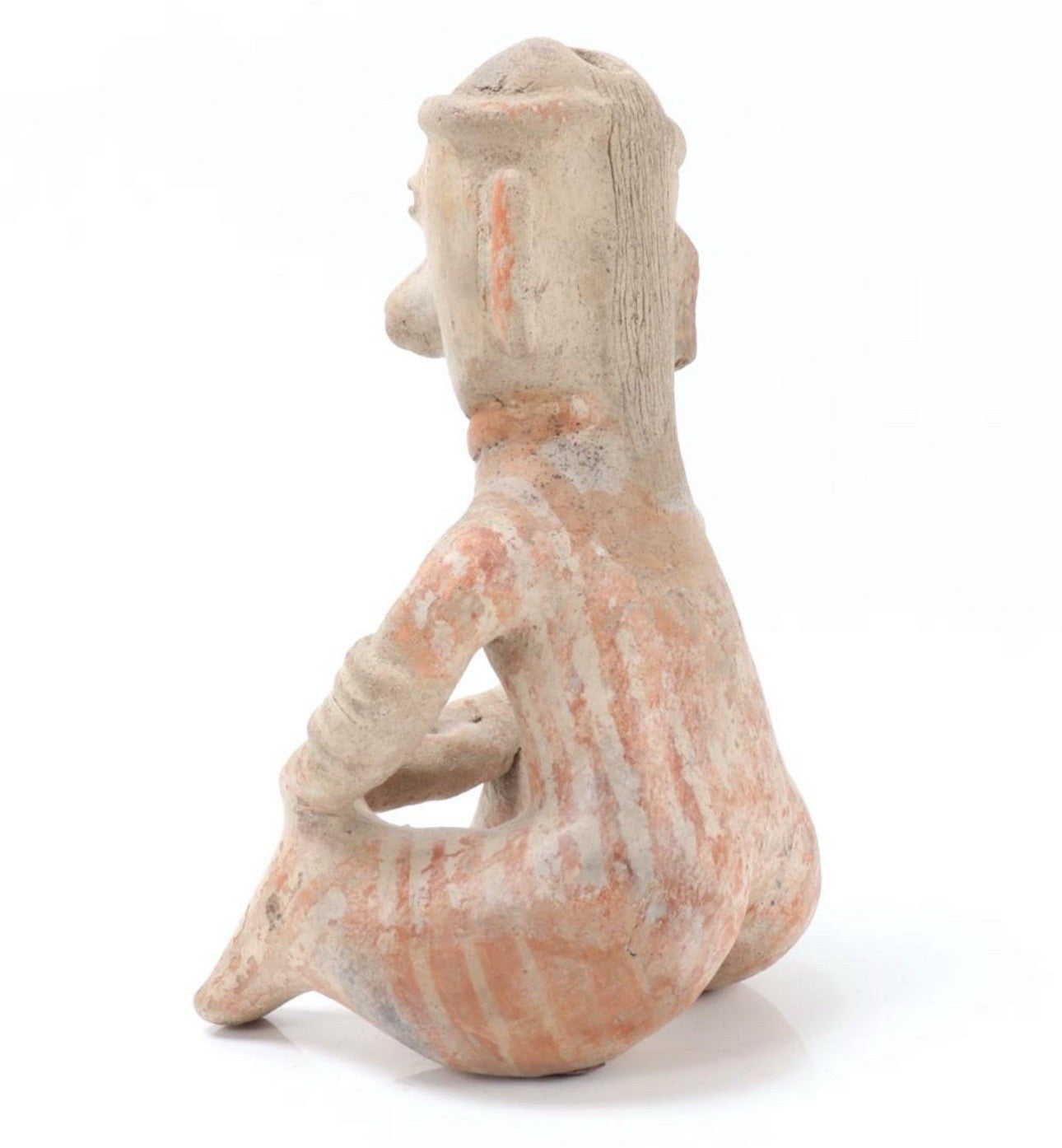 Pre-Columbian Nayarit Chinesco Seated Male Figure – West Mexico, circa 100 BCE – 250 CE