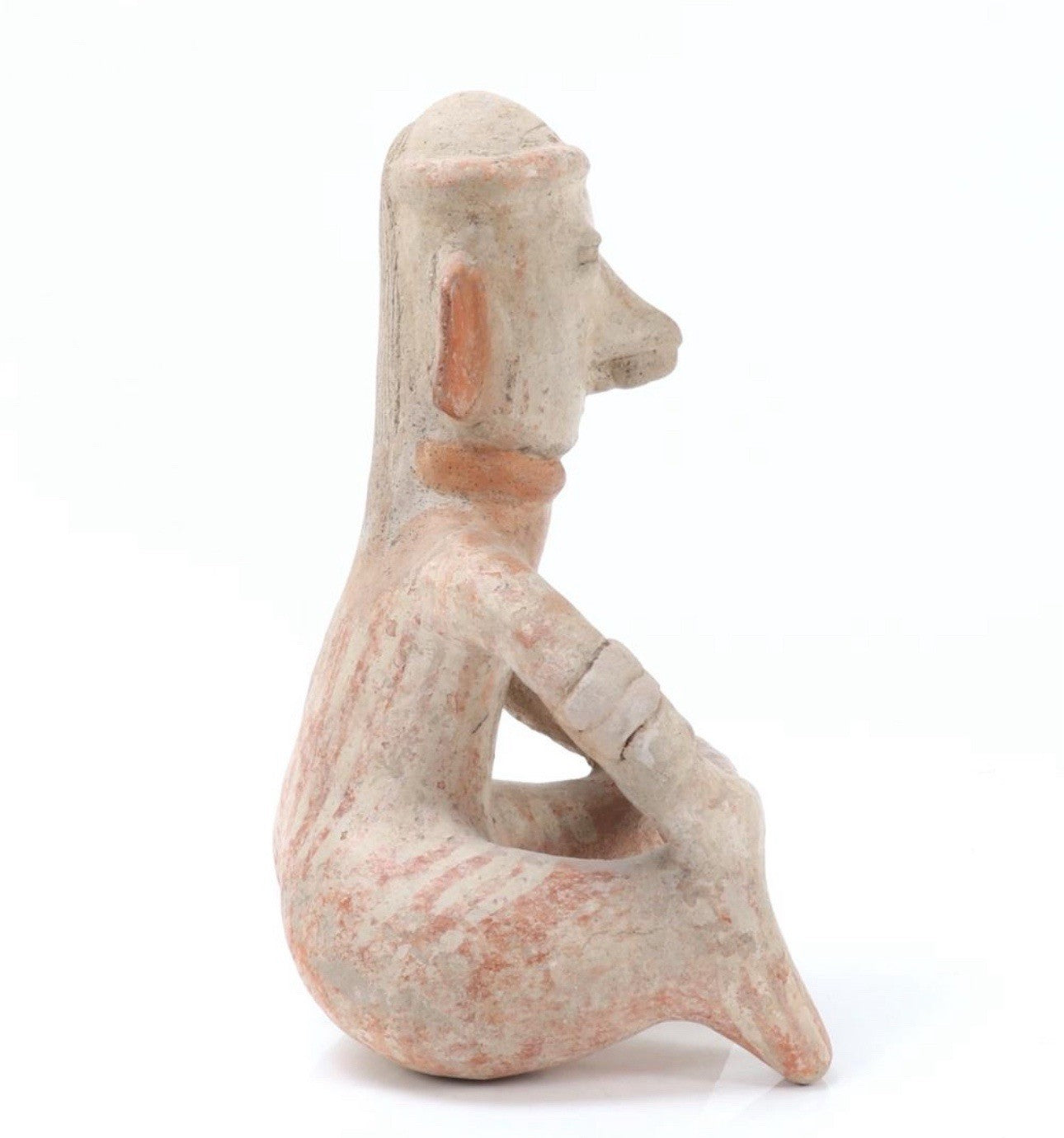 Pre-Columbian Nayarit Chinesco Seated Male Figure – West Mexico, circa 100 BCE – 250 CE