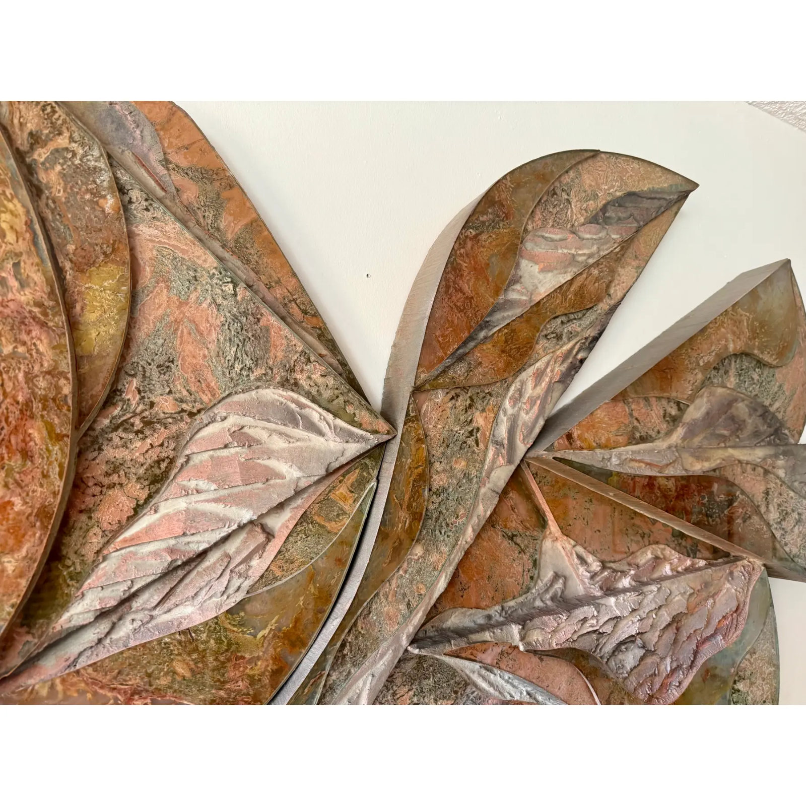 Laddie John Dill – Untitled “Bird” Wall Sculpture, Triptych. Concrete, Glass, and Wood