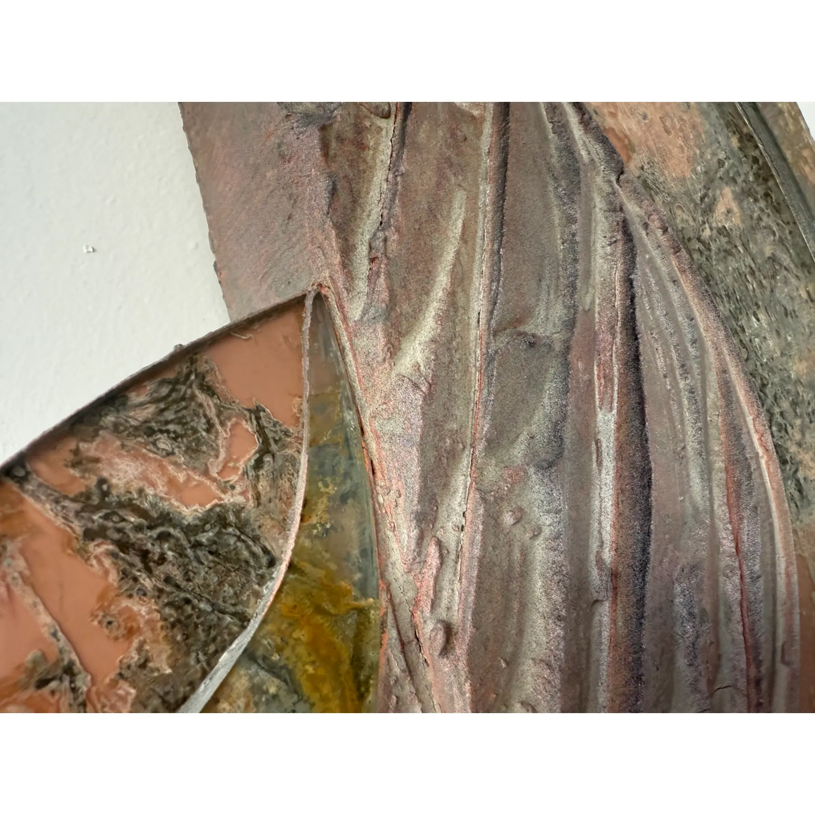 Laddie John Dill – Untitled “Bird” Wall Sculpture, Triptych. Concrete, Glass, and Wood