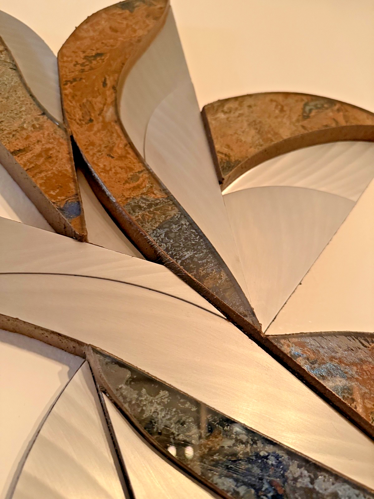 Laddie John Dill – Untitled “Bird” Wall Sculpture. Mixed Media (Wood, Glass, Minerals, Metal)