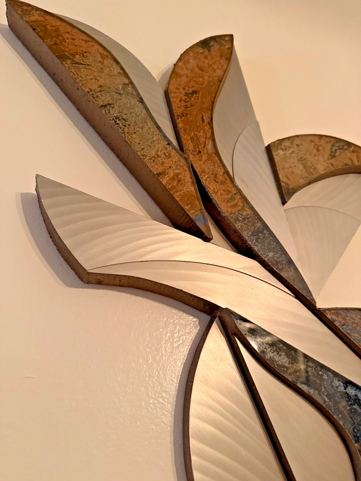 Laddie John Dill – Untitled “Bird” Wall Sculpture. Mixed Media (Wood, Glass, Minerals, Metal)