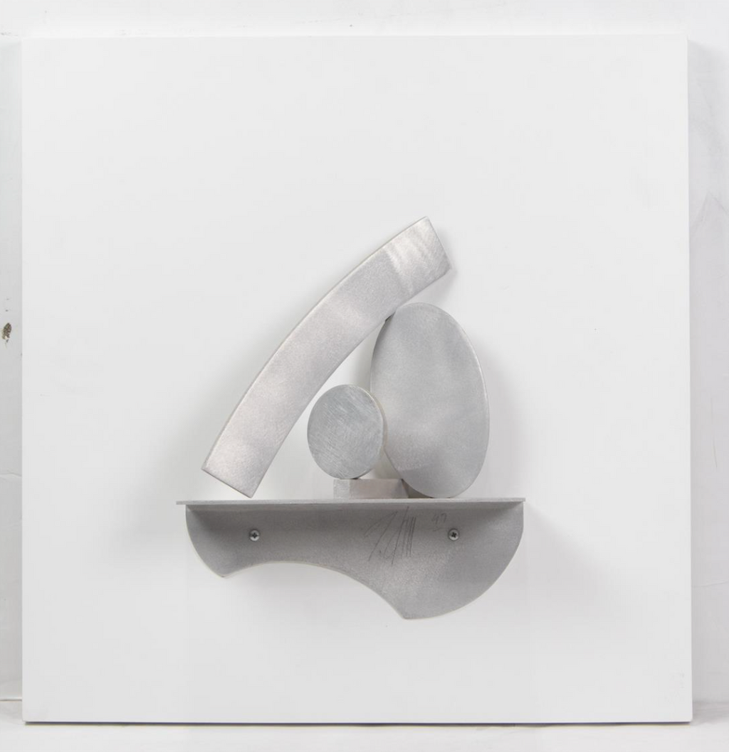 Guy Dill – Untitled, 1997. Stainless Steel Wall Sculpture on Wood