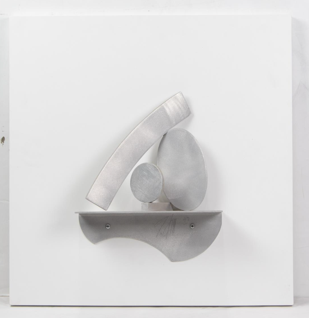 Guy Dill – Untitled, 1997. Stainless Steel Wall Sculpture on Wood