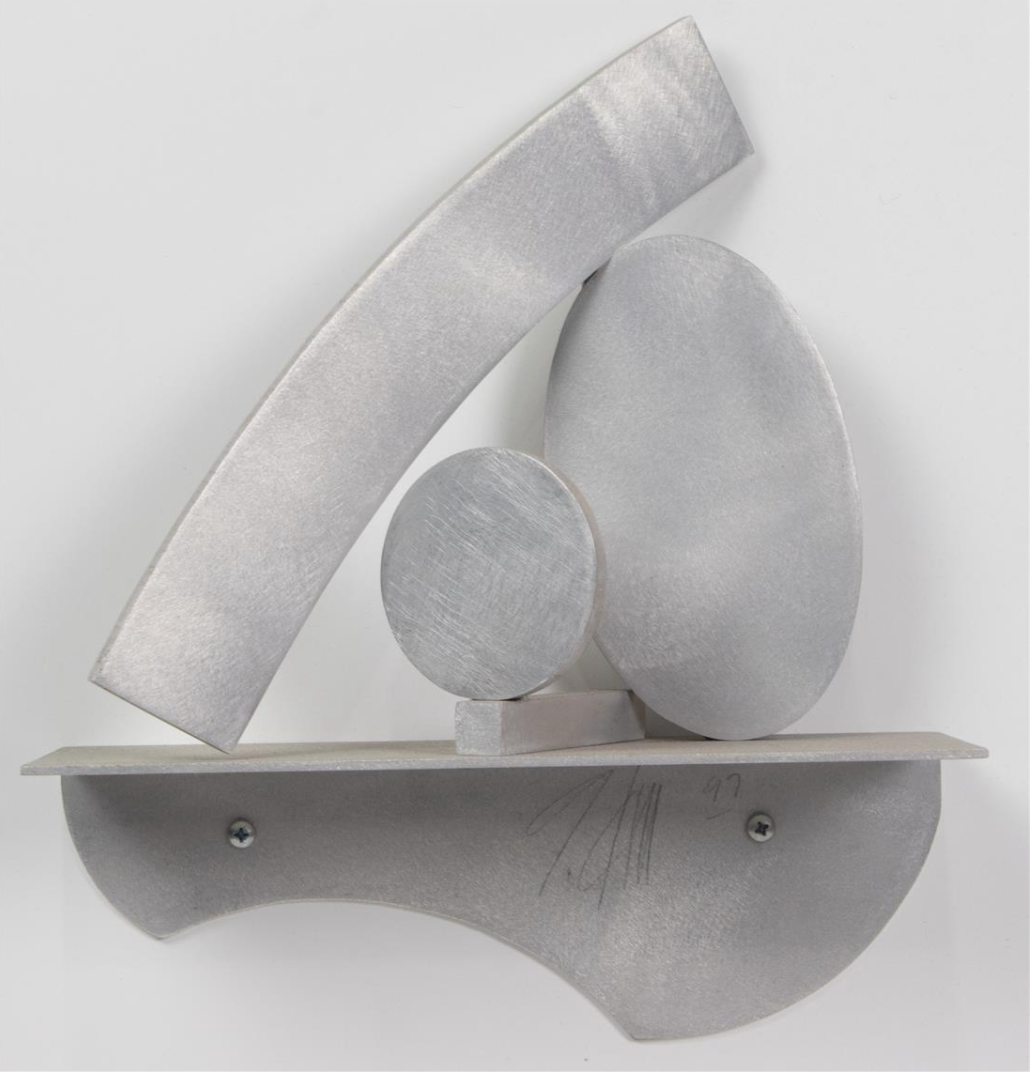 Guy Dill – Untitled, 1997. Stainless Steel Wall Sculpture on Wood