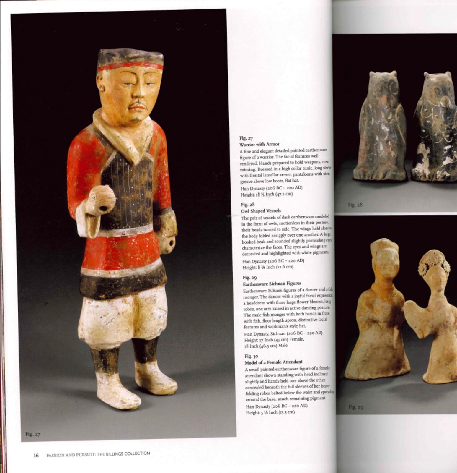 A Pair of Western Han Dynasty Painted Grey Pottery Owl-Form Vessels – China, 206 BCE – 9 CE