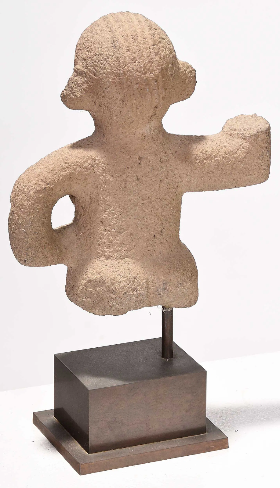 Pre-Columbian Stone Fragment of a Male Figure – Costa Rica, Atlantic Watershed, Circa 700–1100 CE