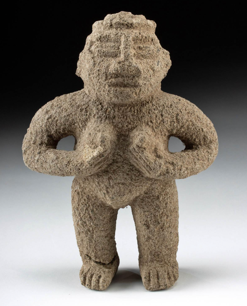 Pre-Columbian Basalt Female Fertility Figure – Costa Rica, Atlantic Watershed, Circa 700–1000 CE