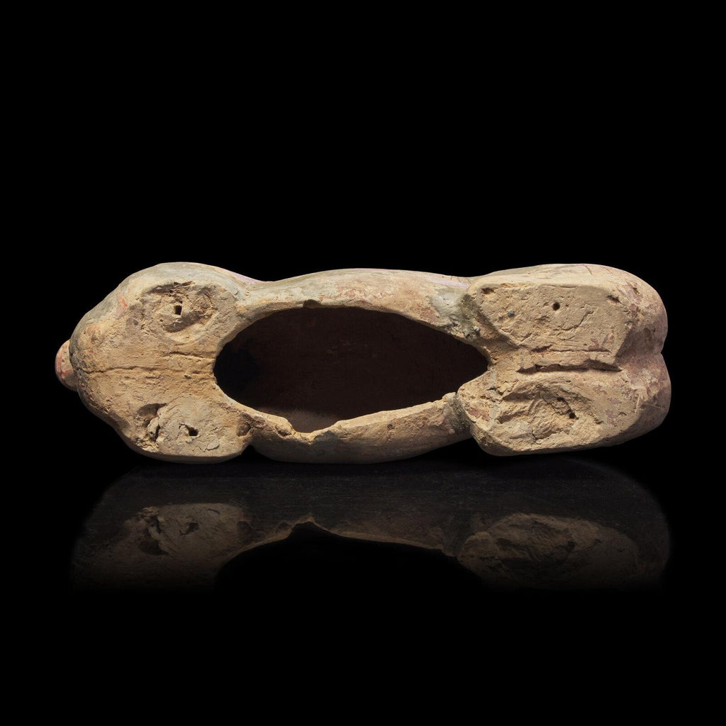 Ancient Han Dynasty Painted Grey Pottery Recumbent Horse – China, 206 BCE – 220 CE