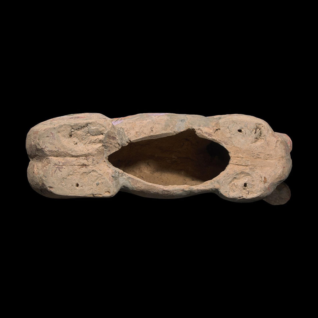 Ancient Han Dynasty Painted Grey Pottery Recumbent Horse – China, 206 BCE – 220 CE