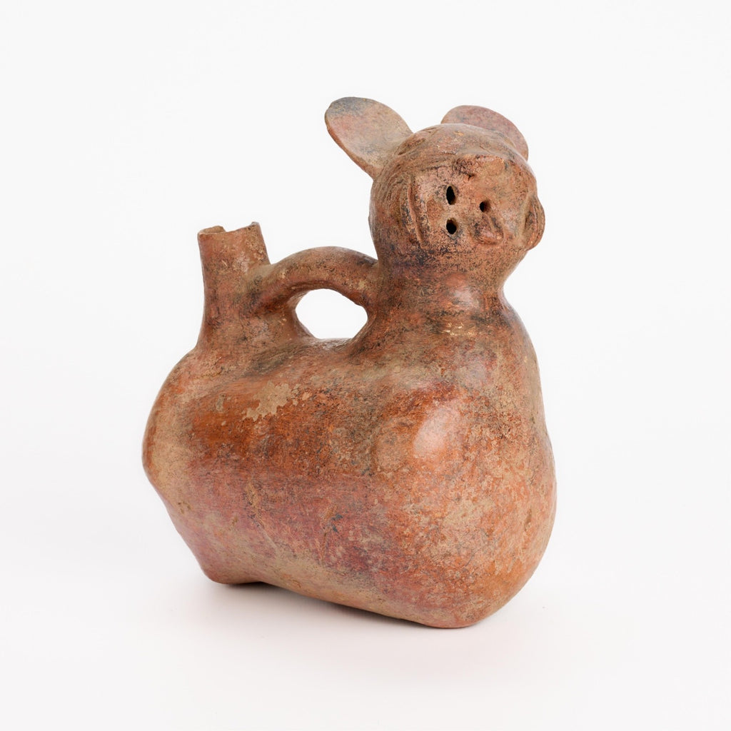Pre-Columbian Vicús Pottery Feline Whistling Vessel – Peru, ca. 100–500 CE