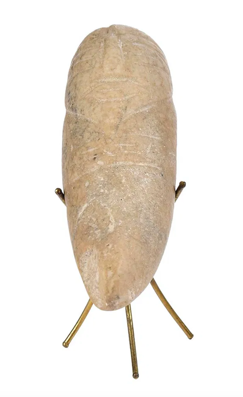 Mezcala Carved Stone Fetish Figure with Bearded Face – Pre-Columbian Mesoamerica, Circa 700–200 BCE