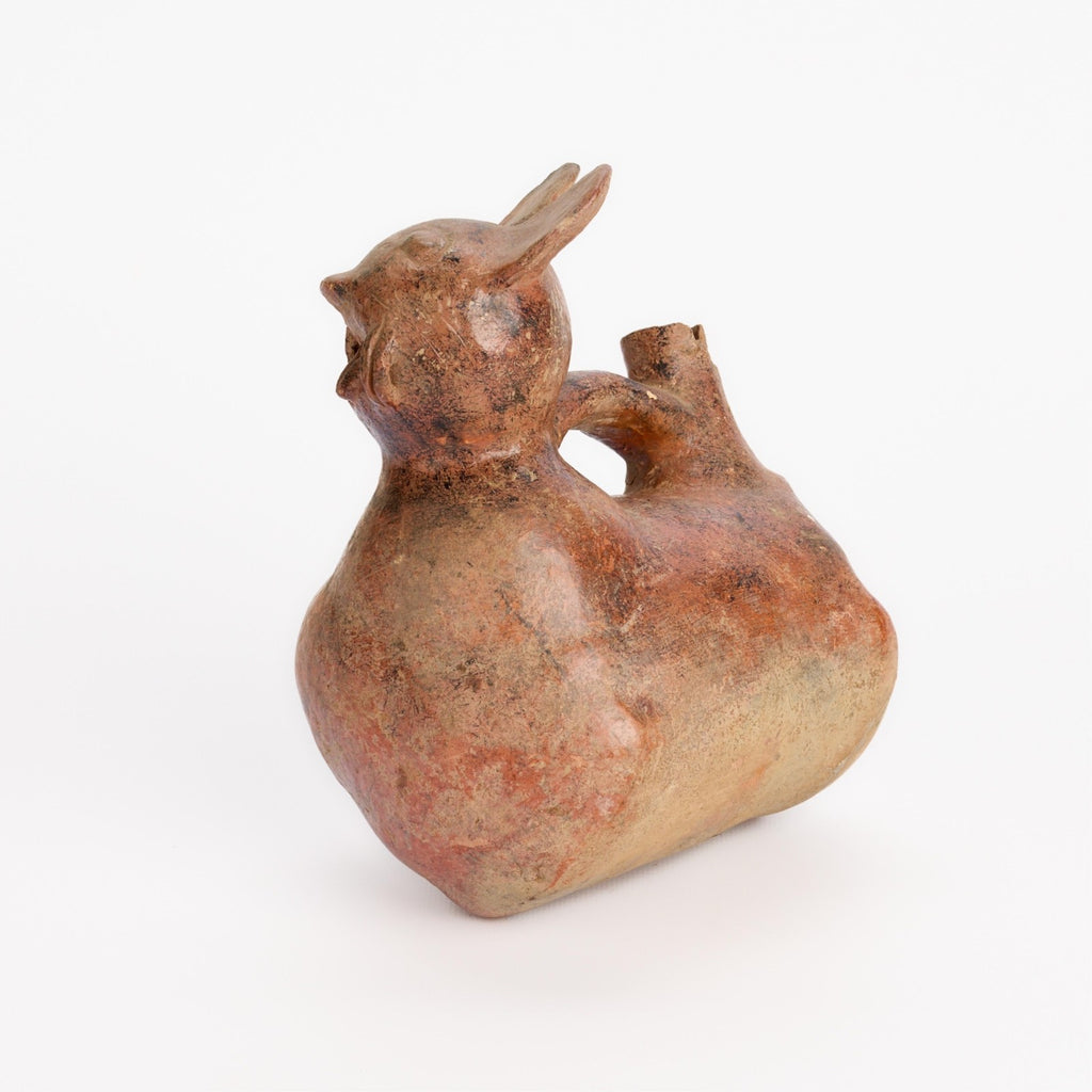 Pre-Columbian Vicús Pottery Feline Whistling Vessel – Peru, ca. 100–500 CE