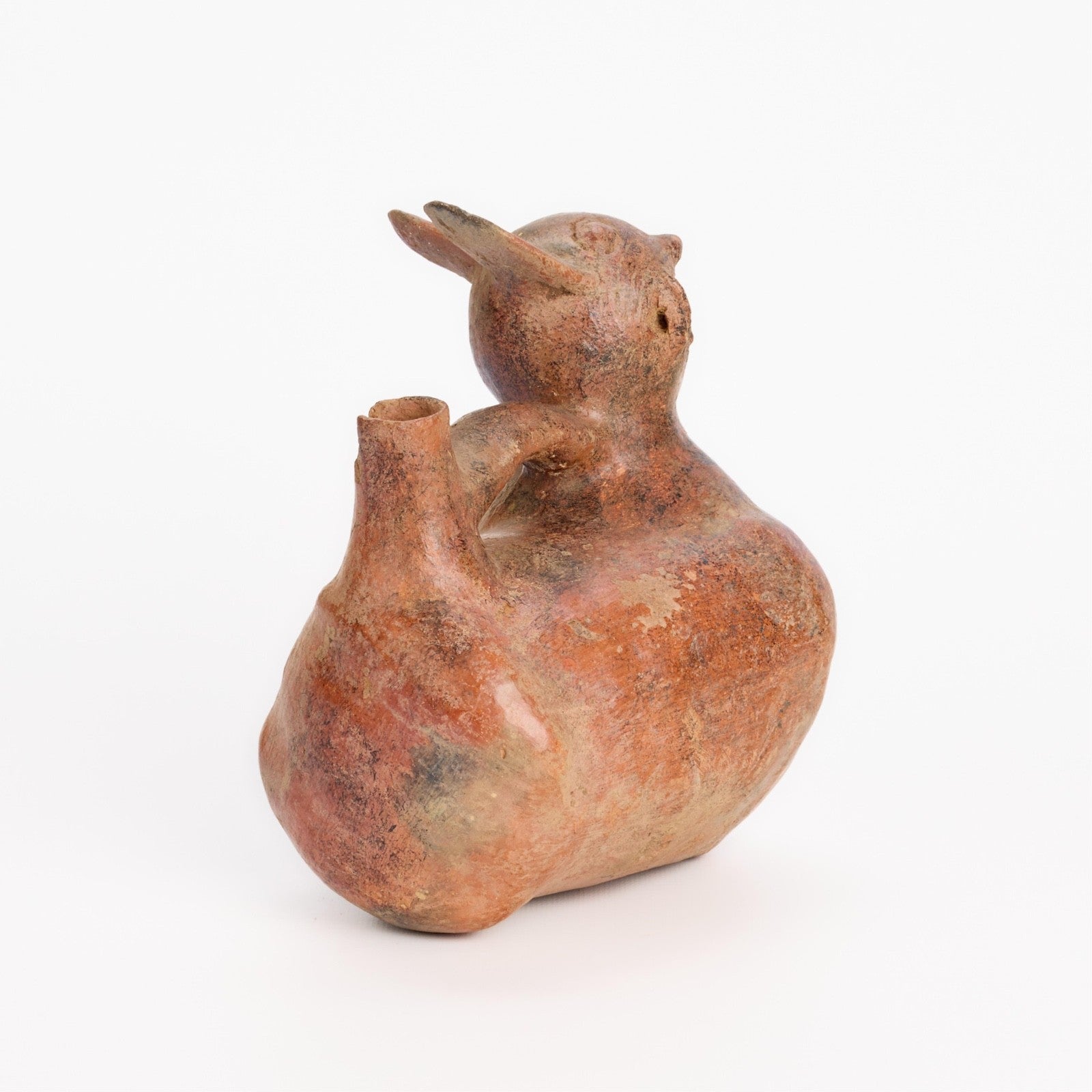 Pre-Columbian Vicús Pottery Feline Whistling Vessel – Peru, ca. 100–500 CE