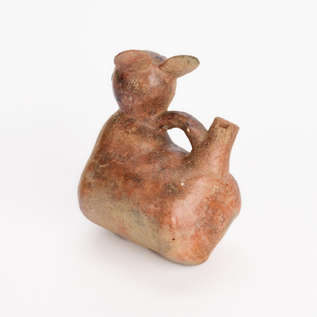 Pre-Columbian Vicús Pottery Feline Whistling Vessel – Peru, ca. 100–500 CE