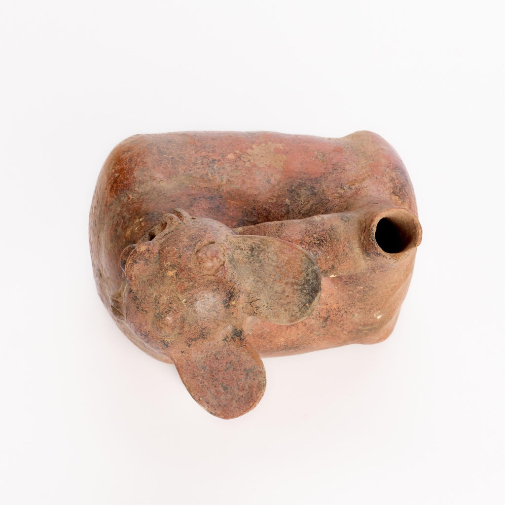 Pre-Columbian Vicús Pottery Feline Whistling Vessel – Peru, ca. 100–500 CE
