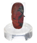 Mezcala Bearded Figural Bead – Red & Black Stone, Pre-Columbian Mesoamerica, Circa 700–200 BCE