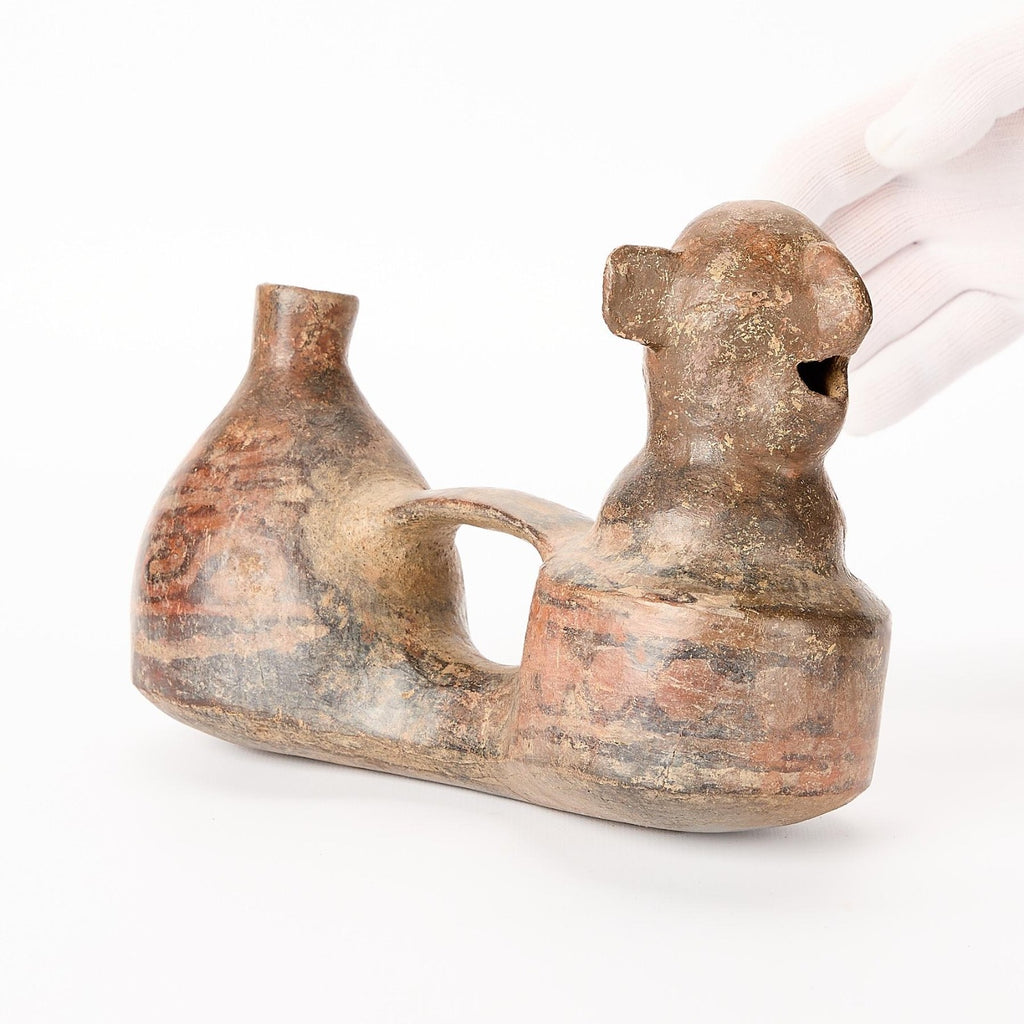 Pre-Columbian Vicús Double-Chambered Whistling Vessel – Ancient Peru, ca. 100–500 CE