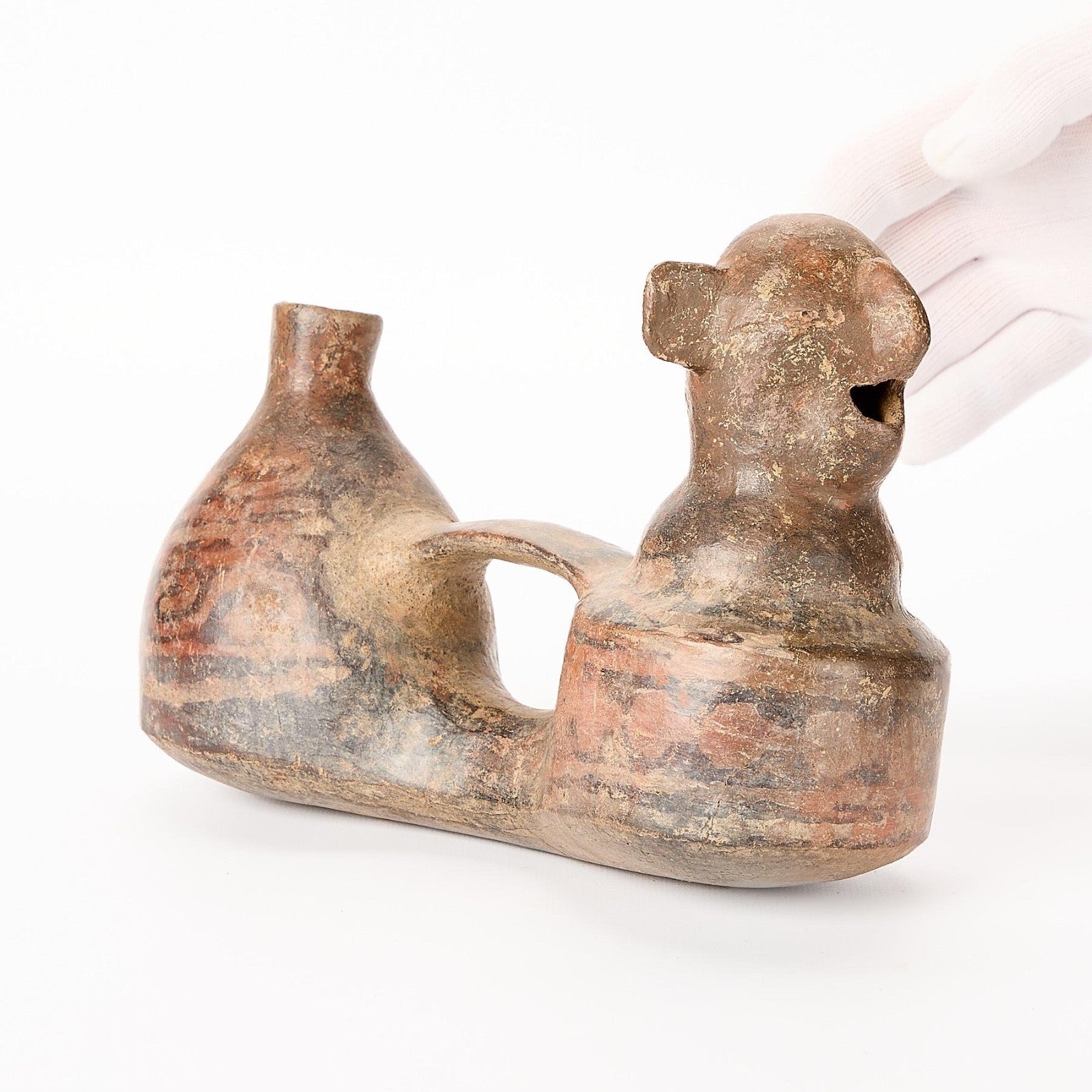 Pre-Columbian Vicús Double-Chambered Whistling Vessel – Ancient Peru, ca. 100–500 CE
