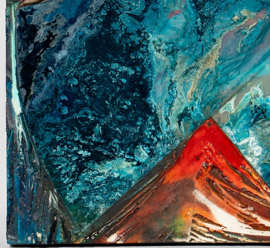 Laddie John Dill – Untitled. Concrete, Glass, Pigments, and Wood Panel