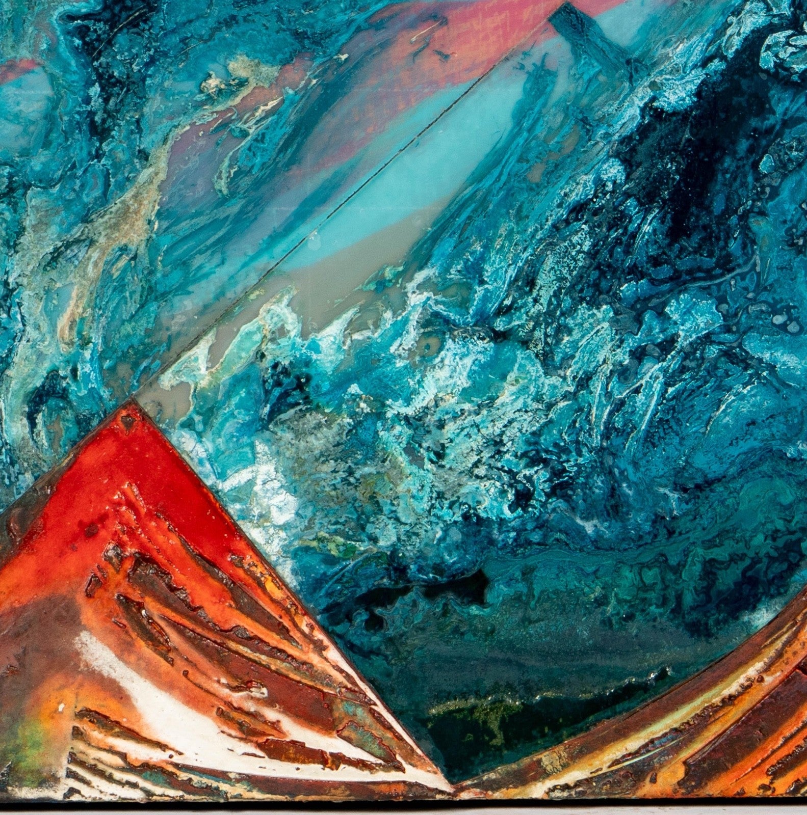 Laddie John Dill – Untitled. Concrete, Glass, Pigments, and Wood Panel