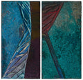 Laddie John Dill – Untitled Diptych. Mixed Media on Board (Wood, Concrete, Glass, Minerals)
