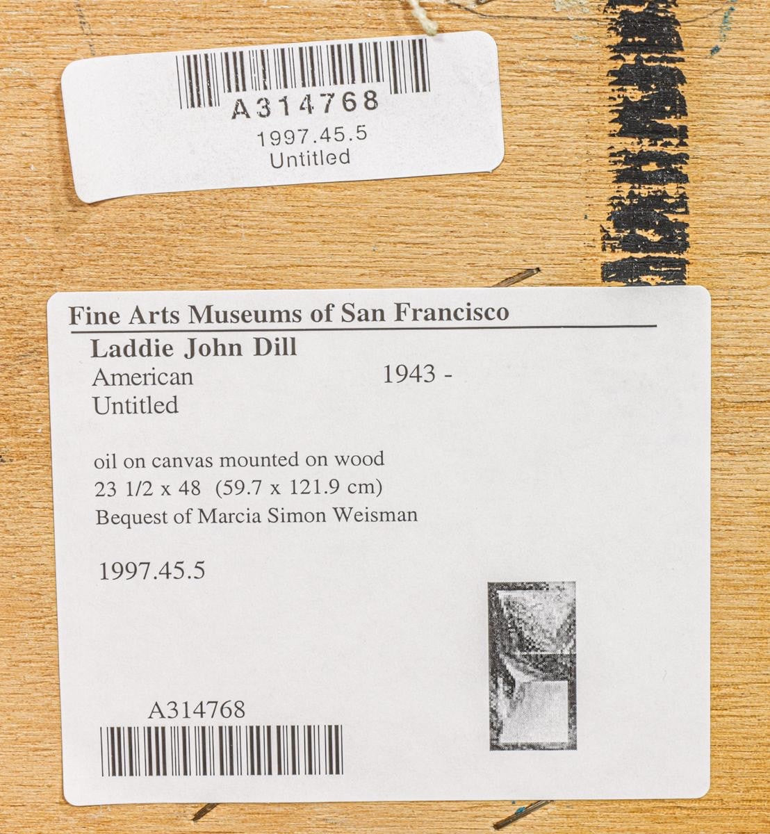 Laddie John Dill – Untitled, 1984. Oil on Canvas, Ex Fine Arts Museums of San Francisco