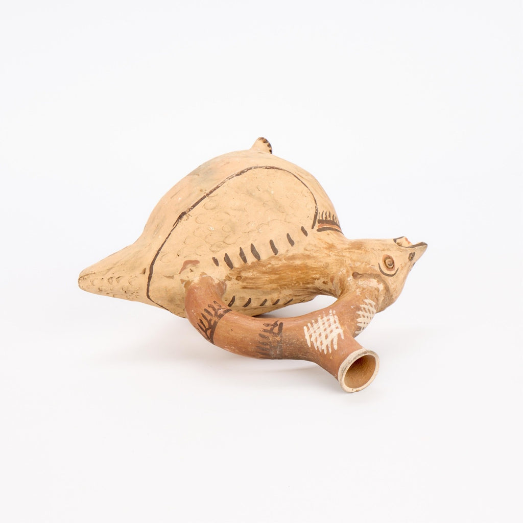 Moche Avian Stirrup Vessel – Nesting Bird Terracotta, North Coast Peru, Circa 100–800 CE