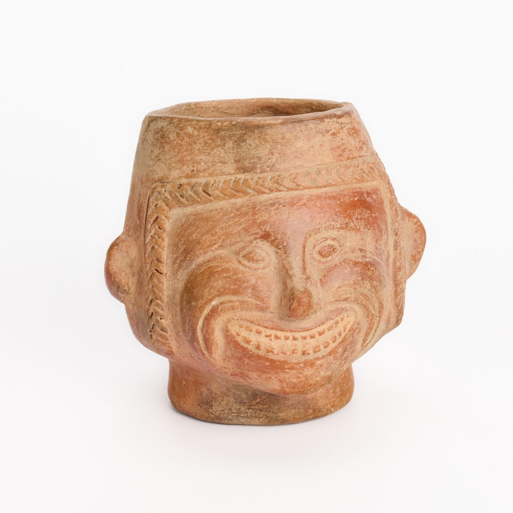Moche Portrait Cup Vessel – Terracotta, North Coast Peru, Circa 400–800 CE