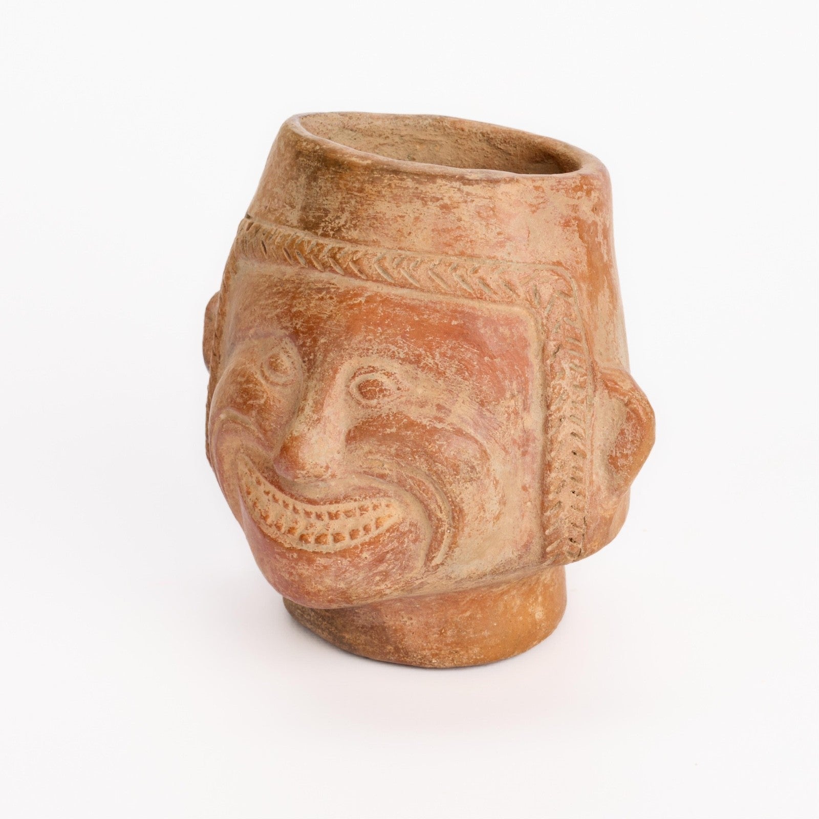 Moche Portrait Cup Vessel – Terracotta, North Coast Peru, Circa 400–800 CE