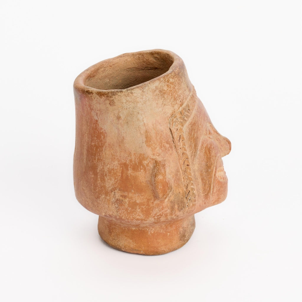 Moche Portrait Cup Vessel – Terracotta, North Coast Peru, Circa 400–800 CE