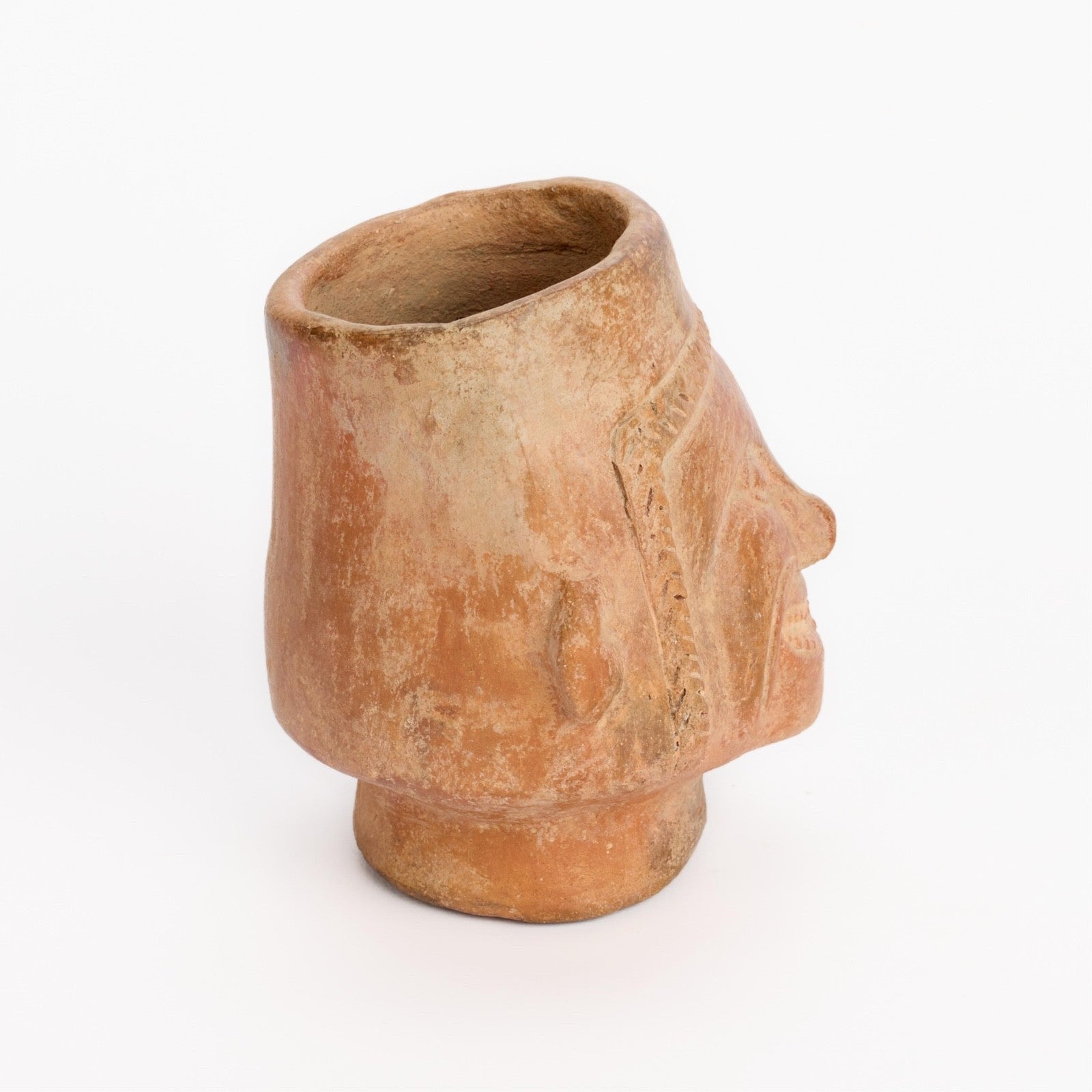 Moche Portrait Cup Vessel – Terracotta, North Coast Peru, Circa 400–800 CE