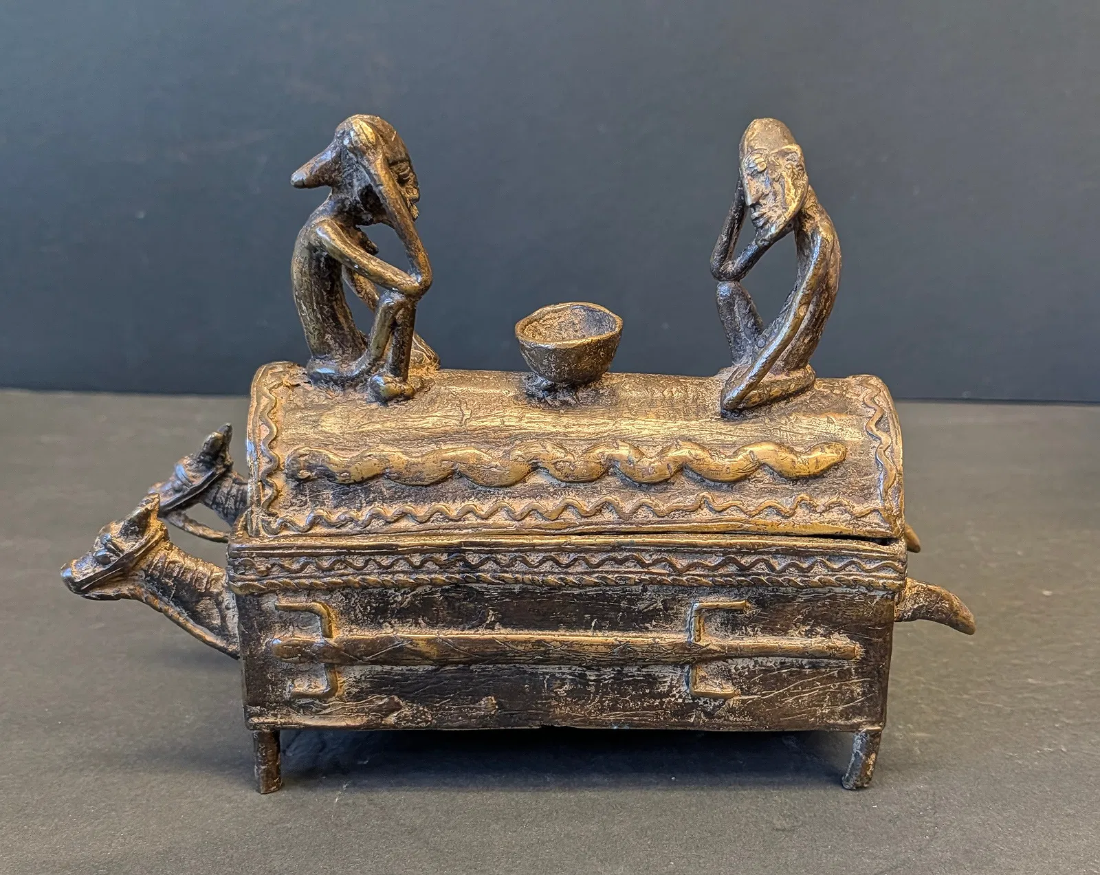 Dogon Lost-Wax Bronze Aduno Koro Box – Ancestor Figures – 19th Century or Earlier
