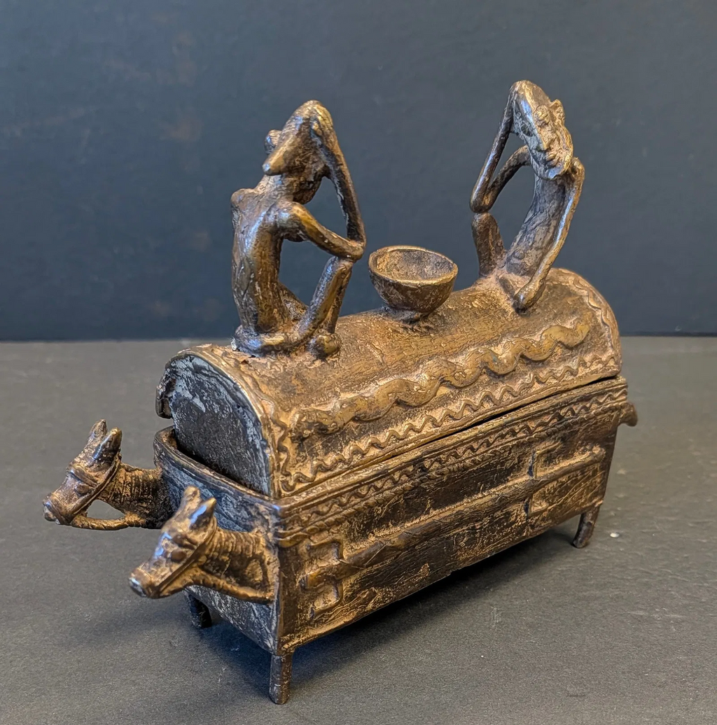 Dogon Lost-Wax Bronze Aduno Koro Box – Ancestor Figures – 19th Century or Earlier