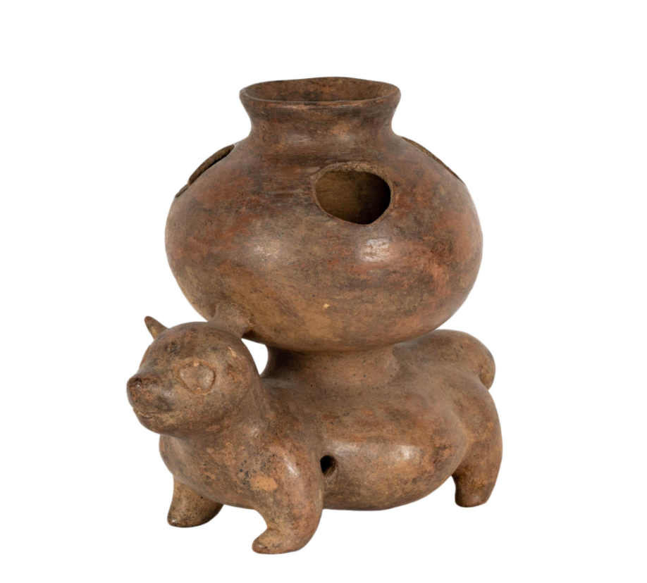 Pre-Columbian Colima Pottery Dog Vessel – Protoclassic Period, circa 100 BCE – 250 CE