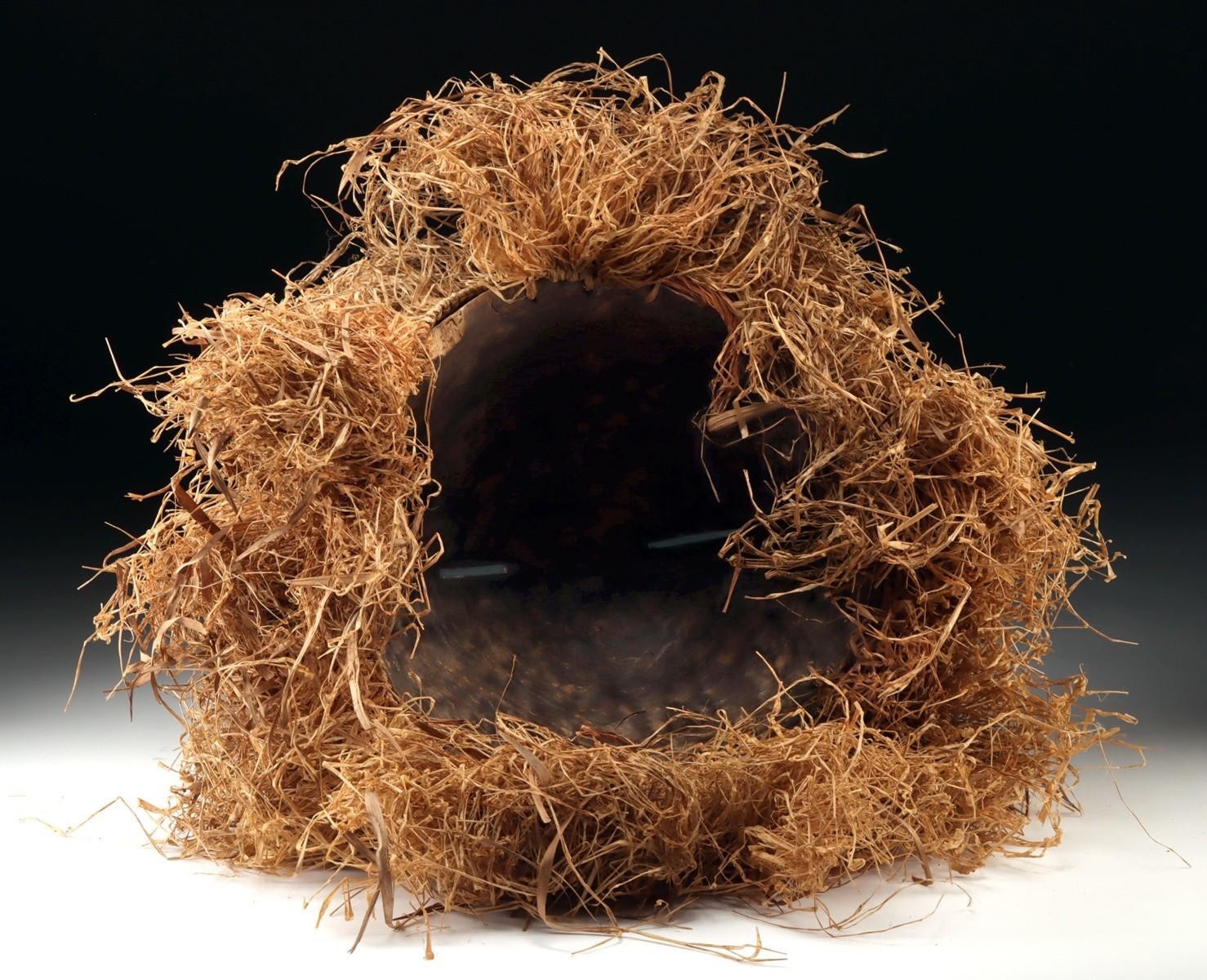 Congolese Ritual Wood & Raffia Kifwebe Mask – Luba / Songye, DRC – Early-Mid 20th Century