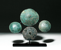 Group of Four Ancient Greek Bronze Shield Appliqués – Classical Period, 5th–4th Century BCE