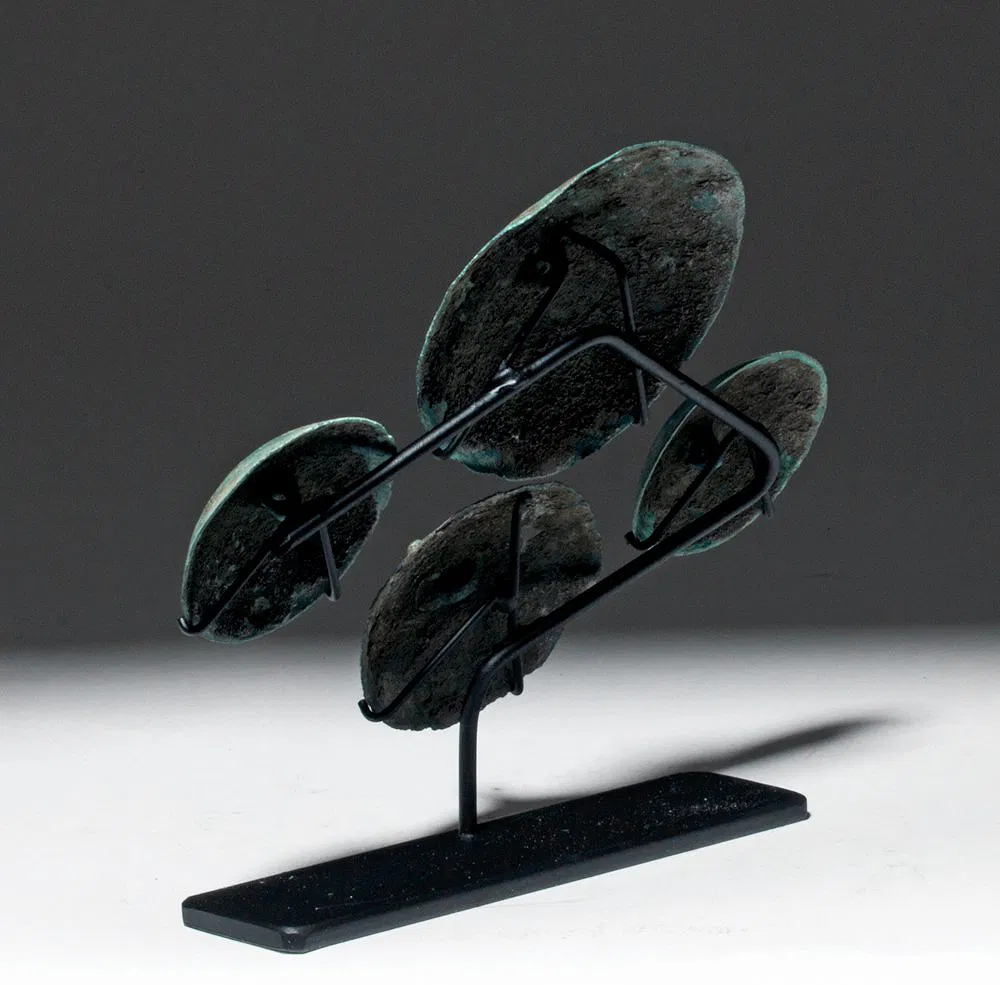 Group of Four Ancient Greek Bronze Shield Appliqués – Classical Period, 5th–4th Century BCE