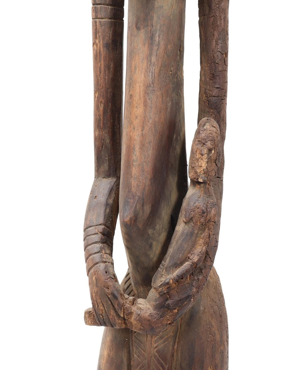 Large 52" Dogon Mother and Child Sculpture – Mali, West Africa – 20th Century