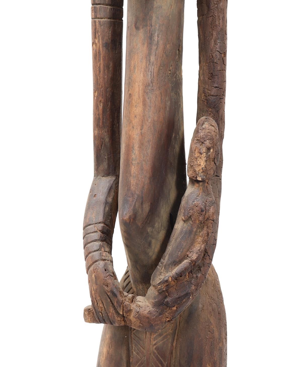 Large 52" Dogon Mother and Child Sculpture – Mali, West Africa – 20th Century
